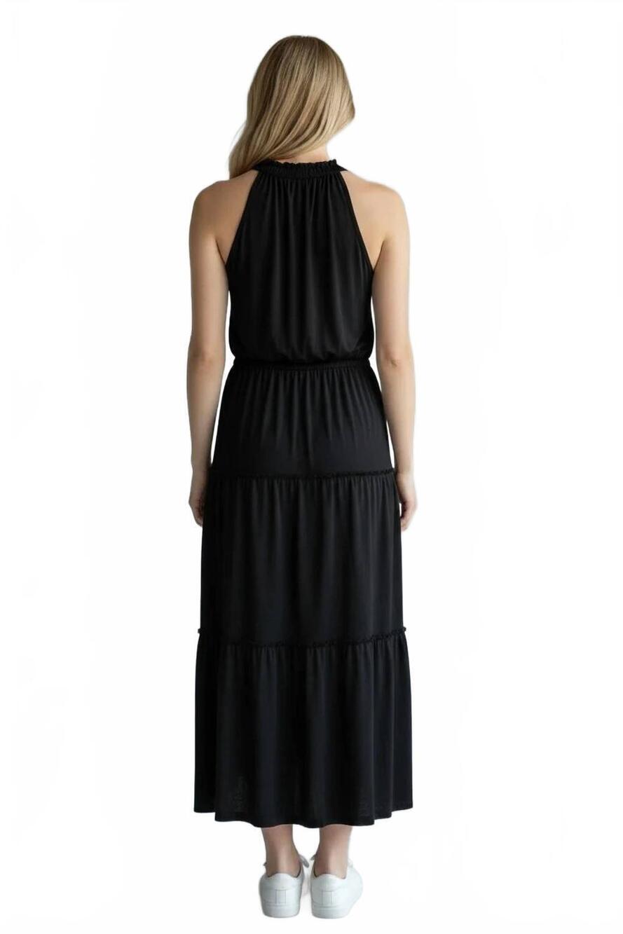 NEW DEX soft tiered midi dress in black - Picture 3 of 3